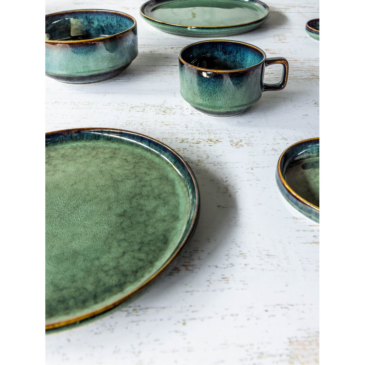 Lot de 4 bols en grès, JOSEPHINE jade, COSY&TRENDY