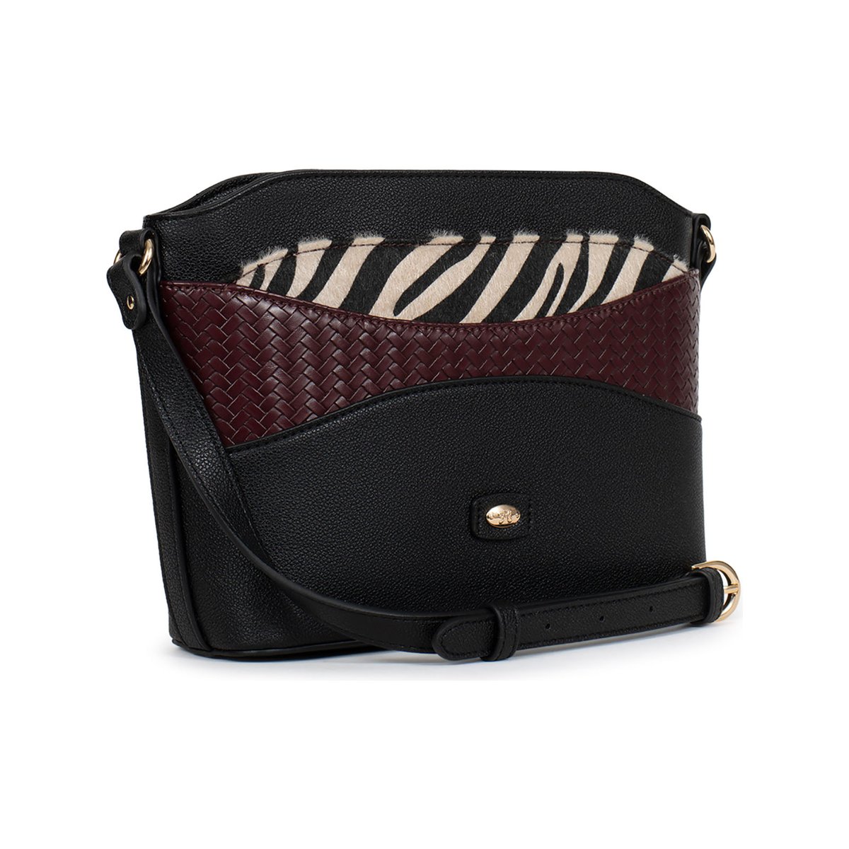 Sac porté travers ZOÉ noir, HEXAGONA