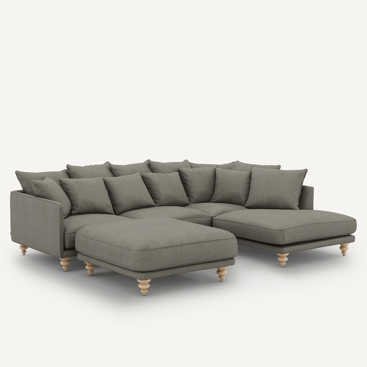 Ecksofa Lazare, Tweed-Optik natur/hellgrau, AM.PM