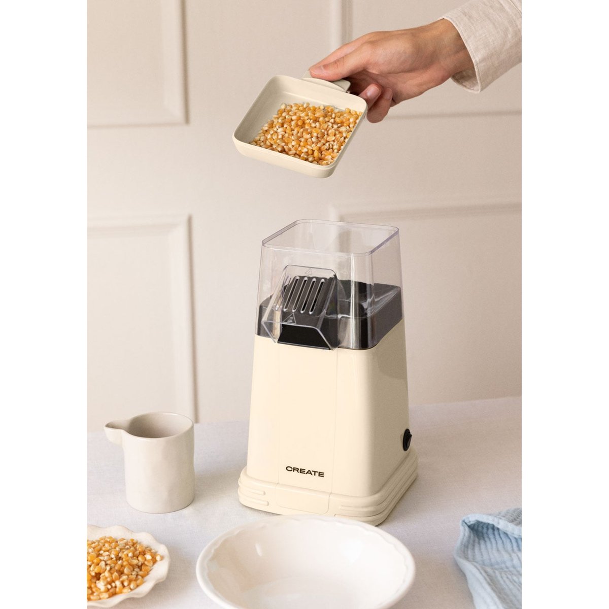 Machine à pop-corn électrique POPCORN MAKER RETRO blanc cassé, CREATE