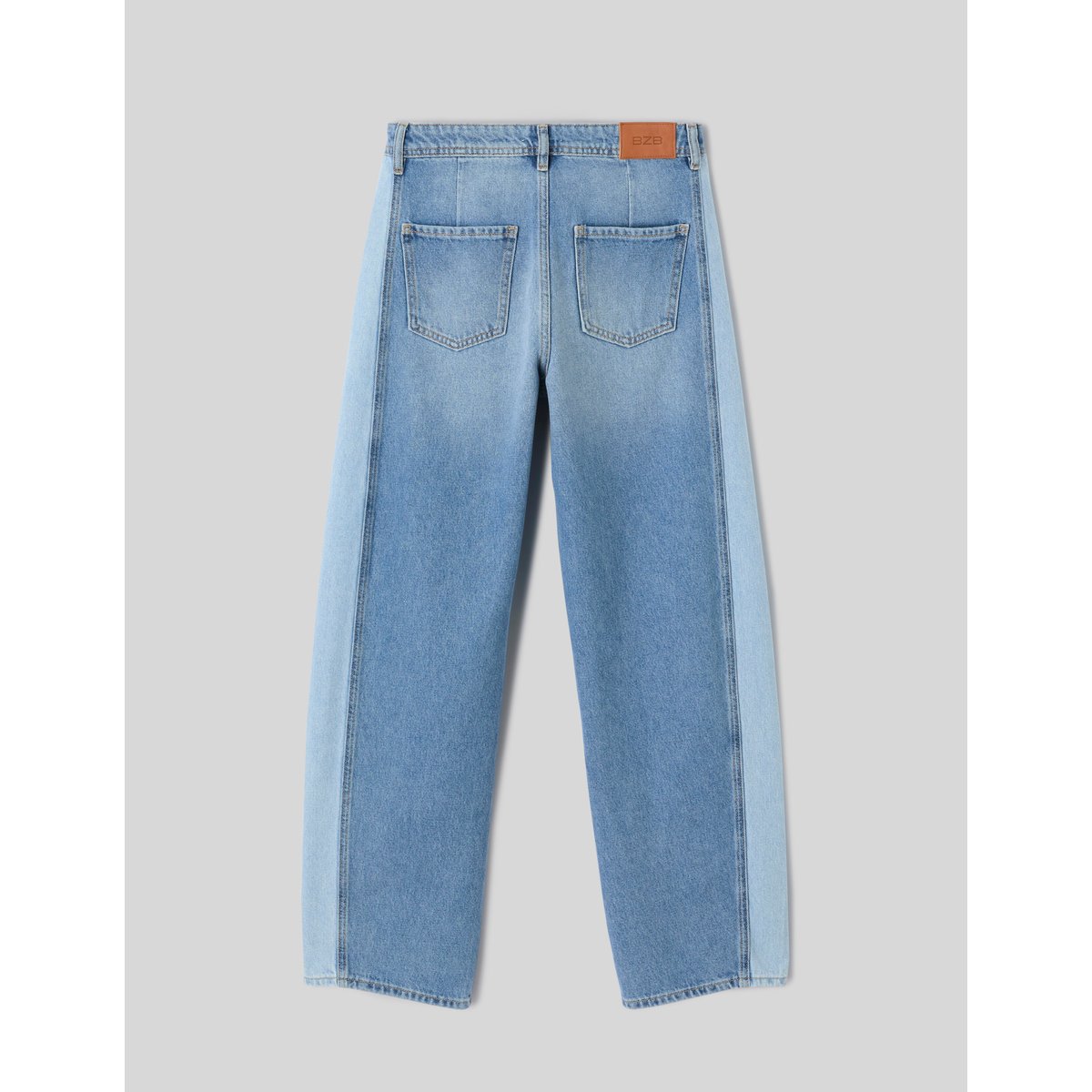 Jean balloon bicolore bleu moyen, BZB