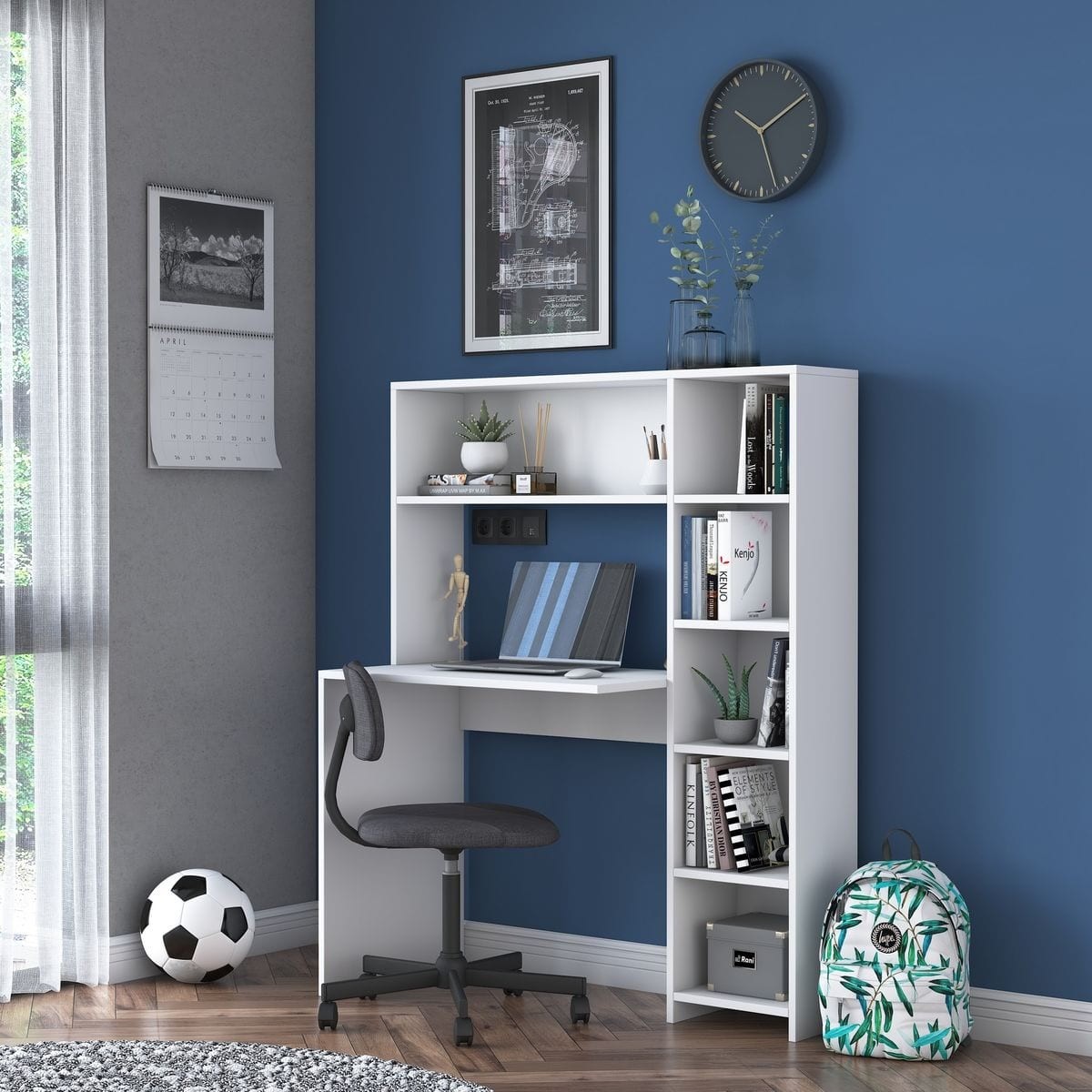 Bureau combiné - RHEA blanc, HOMIFAB