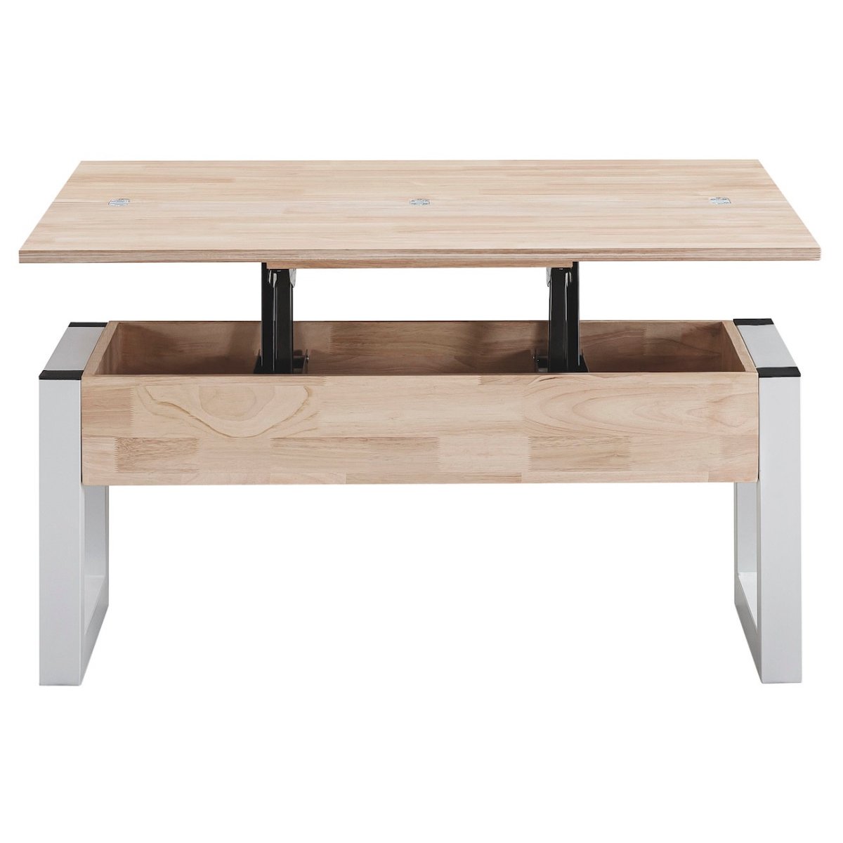 Table basse relevable et extensible bois et acier - DIANA blanc, MATHI DESIGN