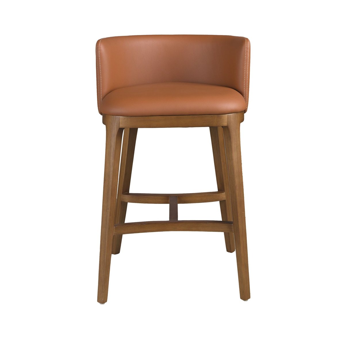 Tabouret en simili cuir marron | noyer, ANGEL CERDA