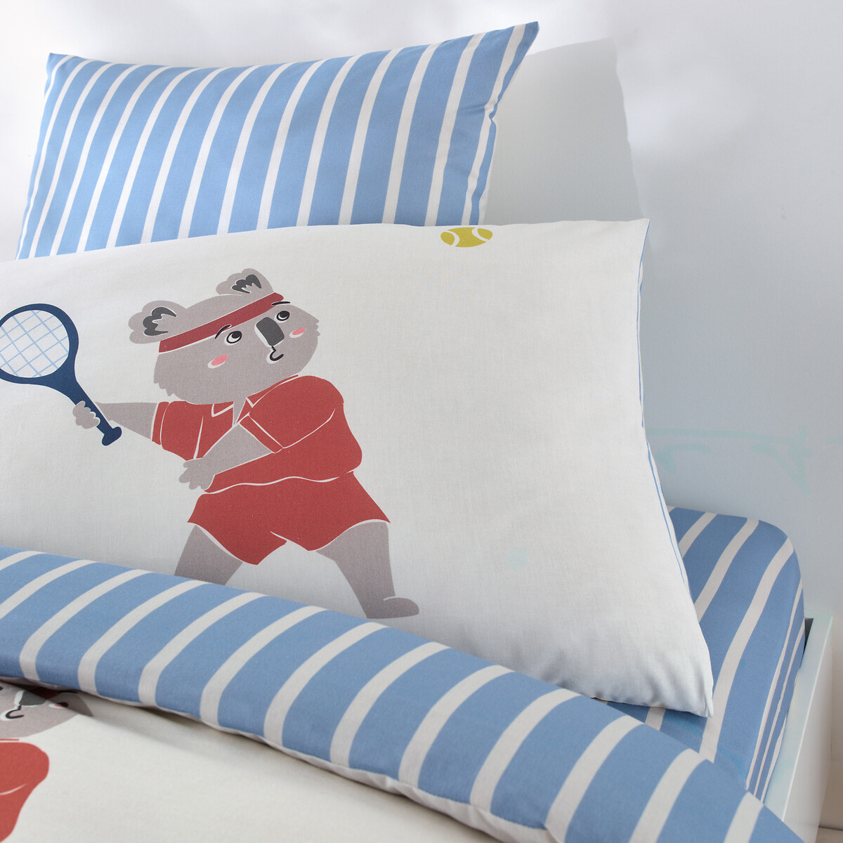 Neilo Child's Pillowcase in 30% Recycled Cotton ecru/blue, LA REDOUTE INTERIEURS