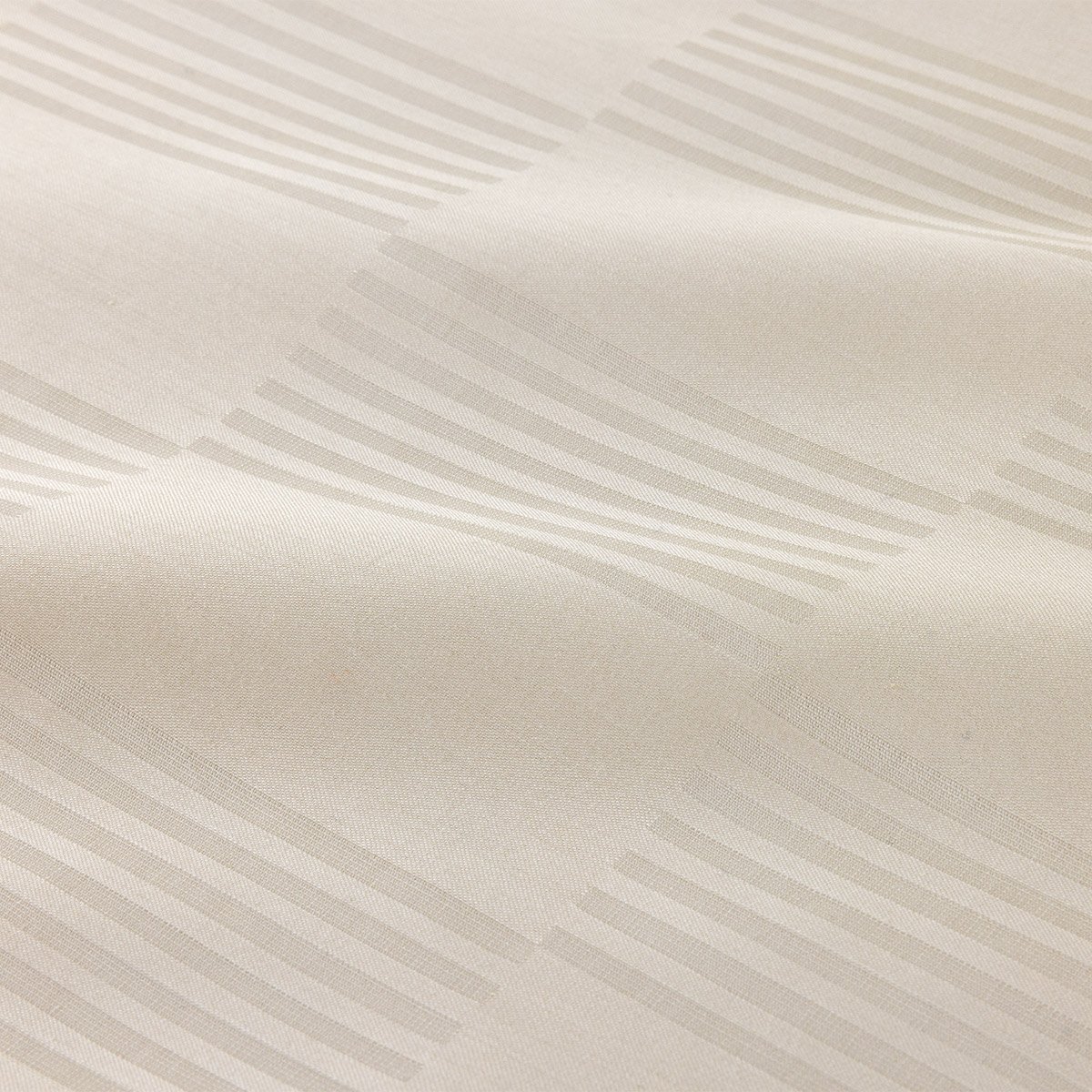 Drap plat en satin de coton ecru, DAMIER lune, DESFORGES