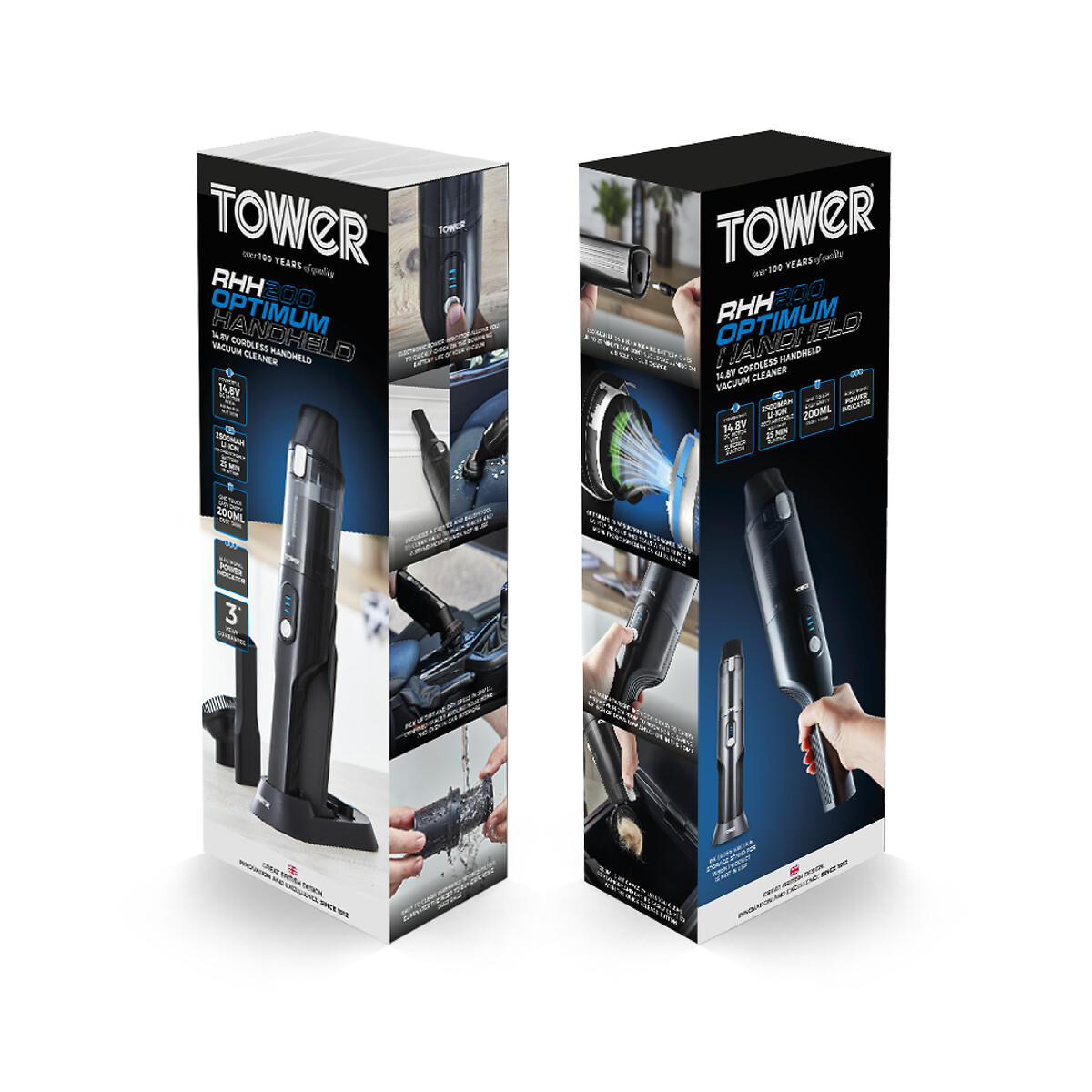 Cordless Handheld Vacuum - T527000 black, TOWER