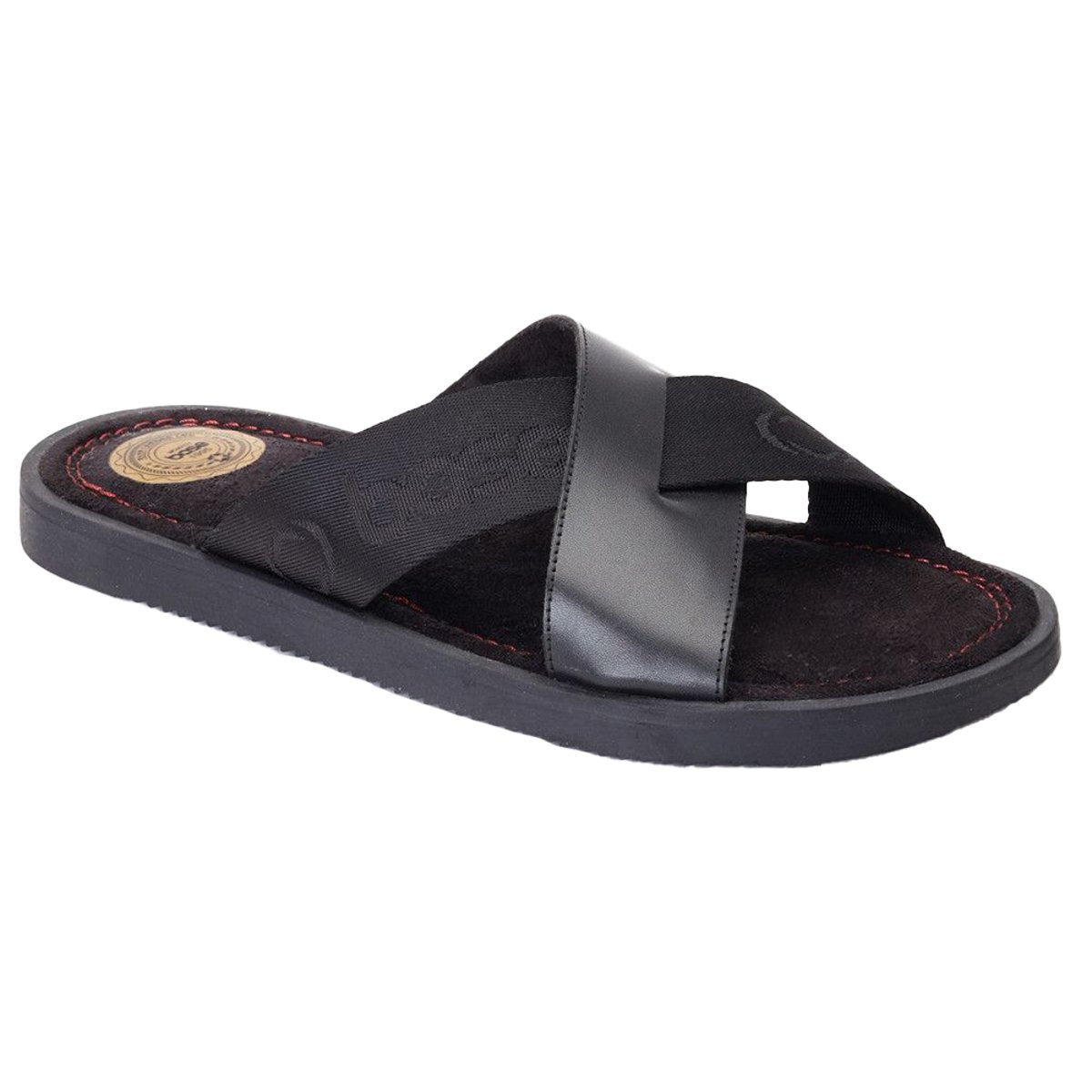 Claquettes en cuir WEBB noir, BASE LONDON