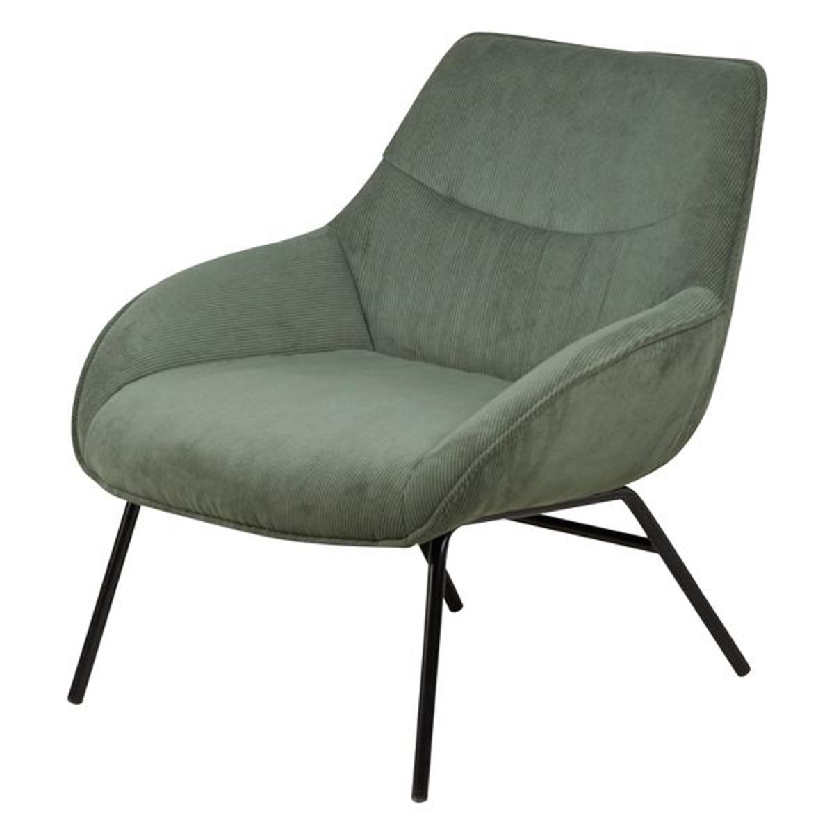 Fauteuil velours côtelé vert sapin, ZAGO