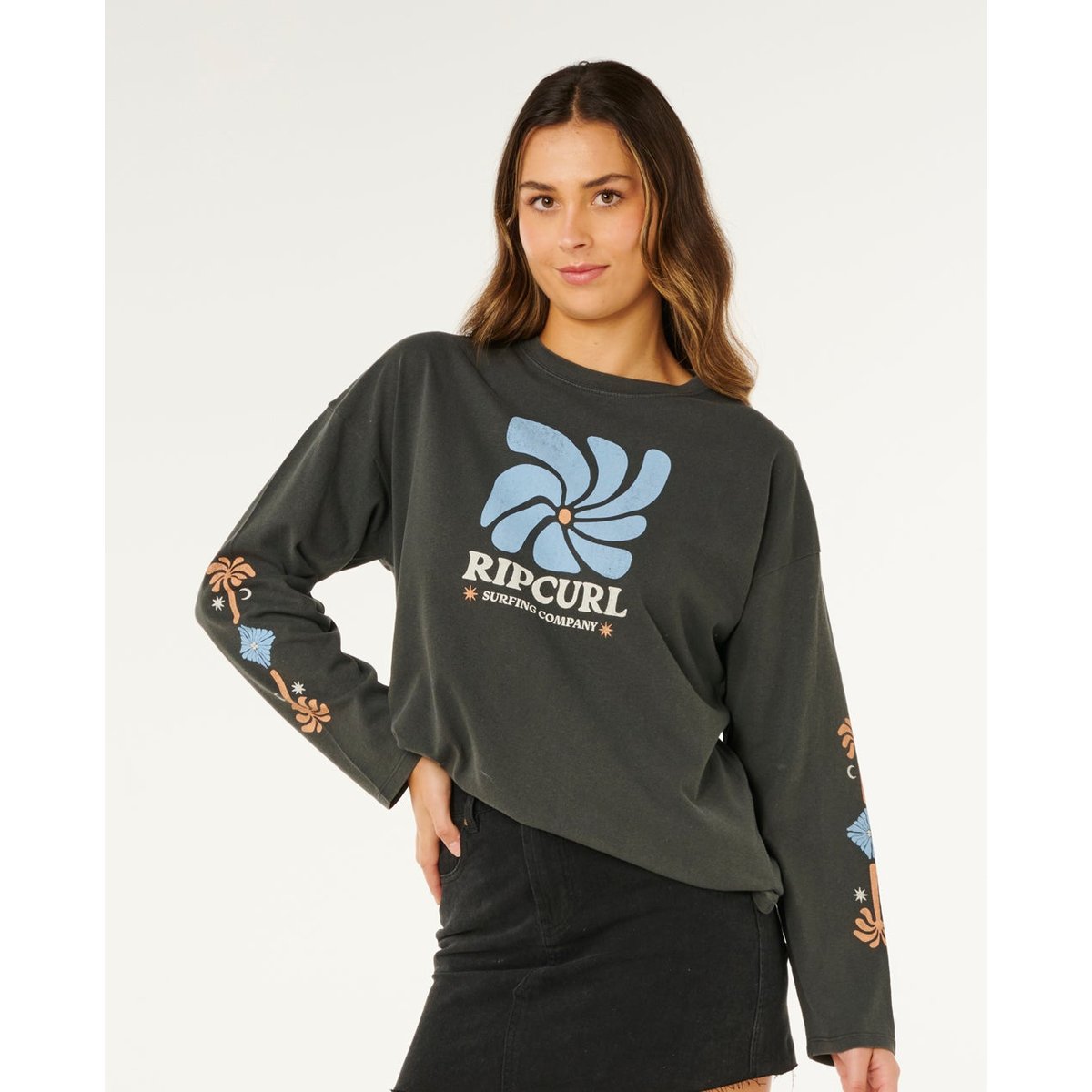 T-shirt à manches longues Heritage Pacific COAST washed black, RIP CURL