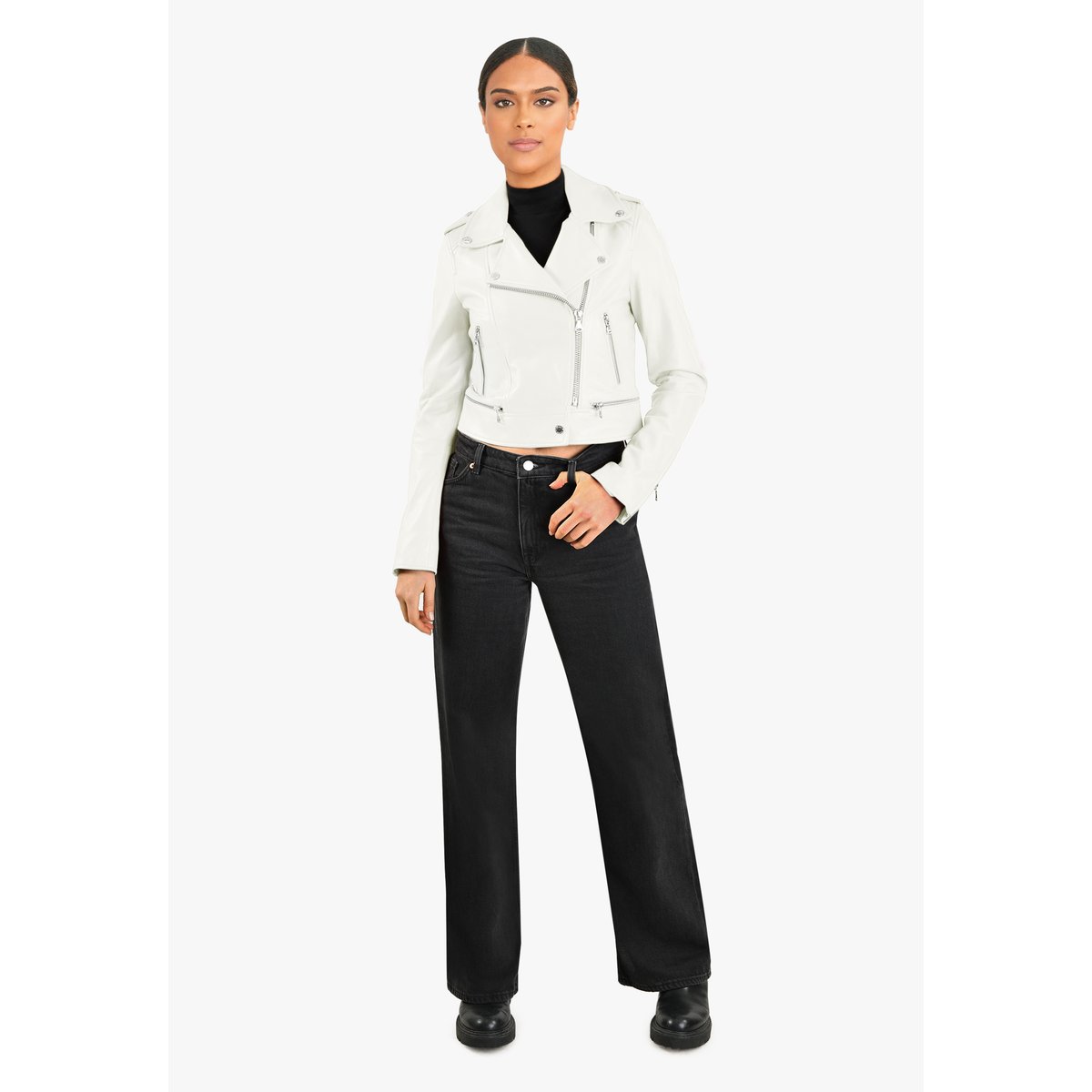 Blouson Court Style Perfecto Yoko blanc, OAKWOOD