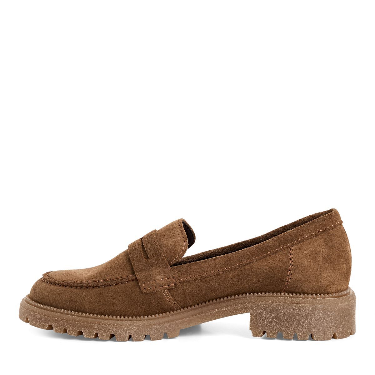 Slipper en cuir marron, TAMARIS