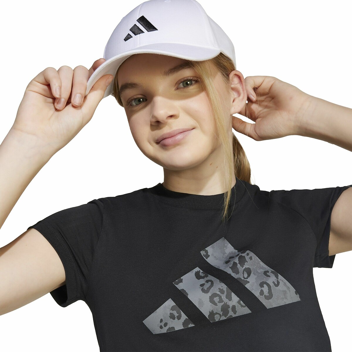 T-shirt manches courtes avec imprimé léopard noir, ADIDAS SPORTSWEAR