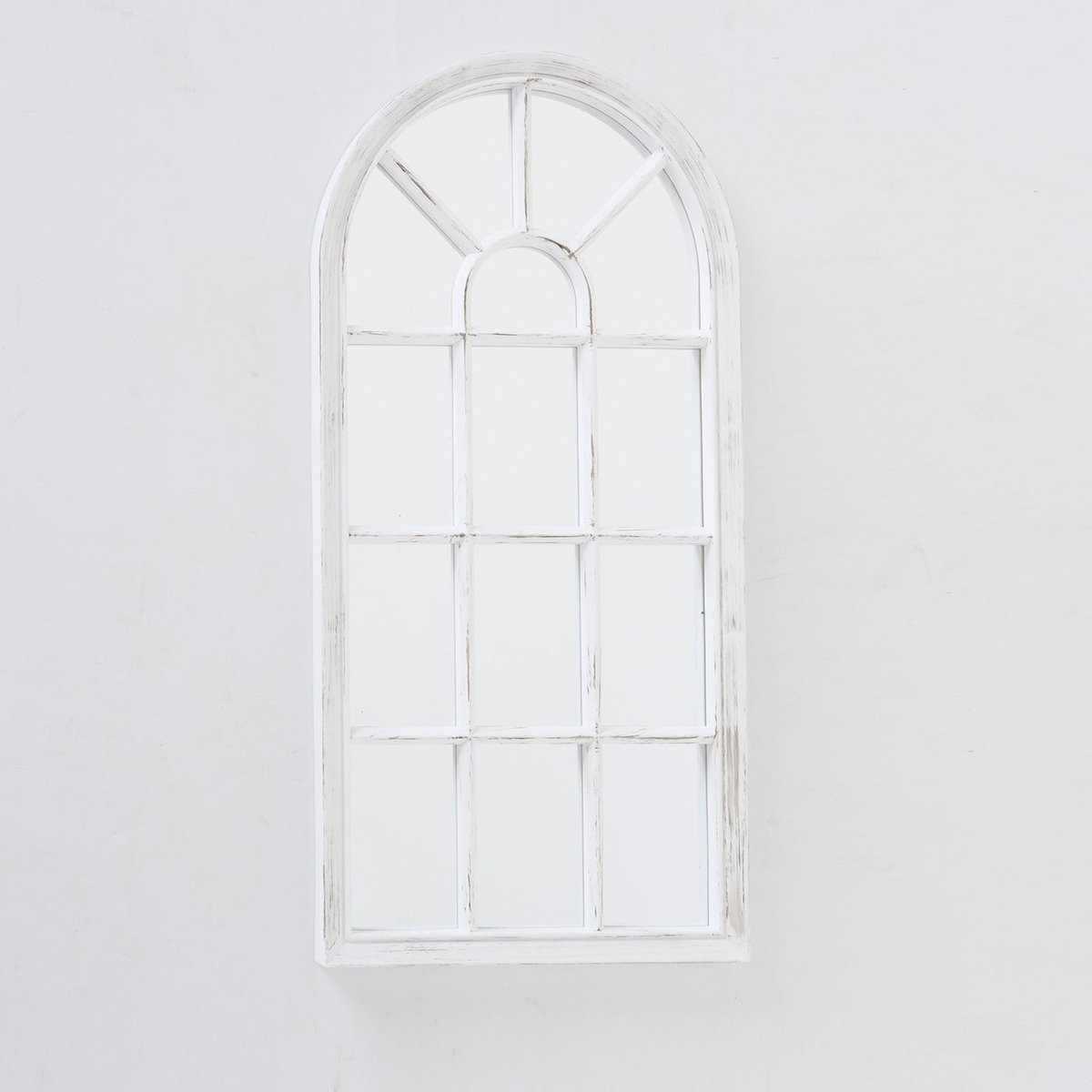 Miroir classique fenêtre arche en plastique blanc 70x35x3cm blanc, WADIGA