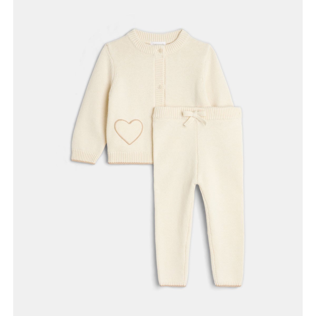 Ensemble tennessy en coton bio et laine écru, CADET ROUSSELLE