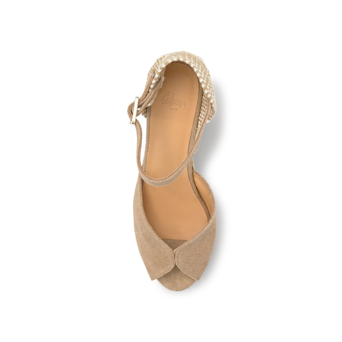 Espadrilles compensées en jute tressé BIANCA LIGHT PLATFORM sable, CASTANER