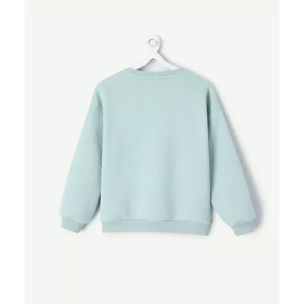Maglia a girocollo con scritta, in felpa blu verde, TAPE A L'OEIL