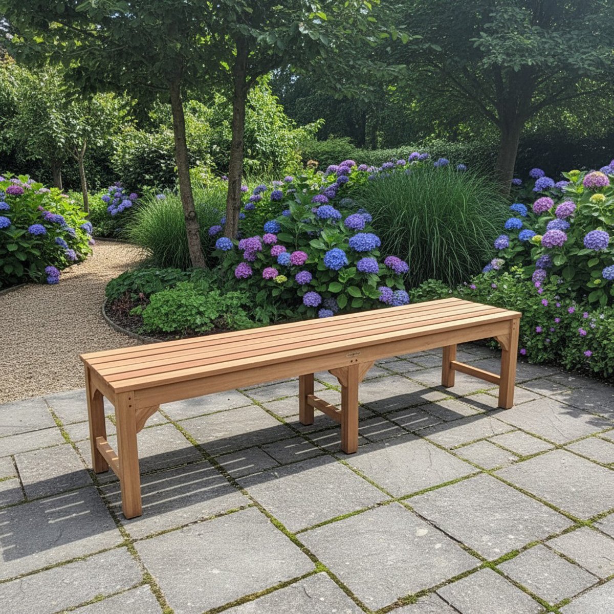 Banc en teck massif Melbourne 180 cm (sans dossier) naturel, TECK ATTITUDE