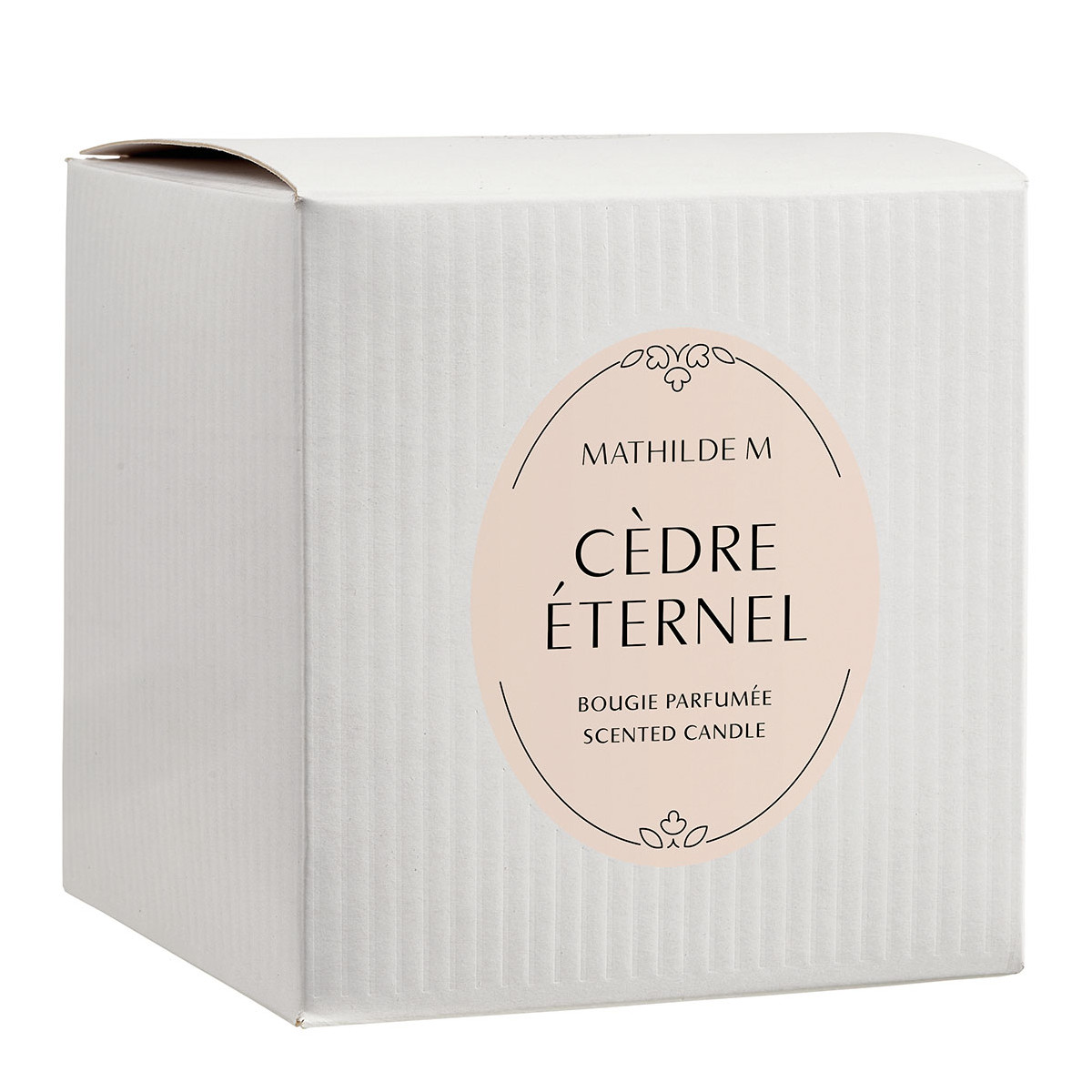 Bougie parfumée 400 g CÈDRE ÉTERNEL transparent, MATHILDE M