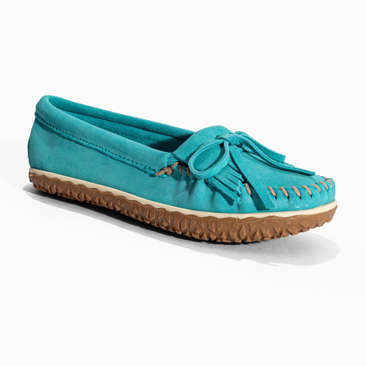 Mocassins en cuir Kilty Tread turquoise, MINNETONKA