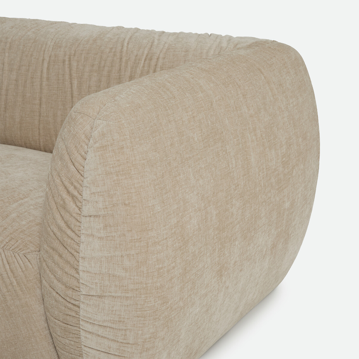 Canapé droit 3 ou 4 places, en chenille flammée, SILVER beige, LA REDOUTE INTERIEURS
