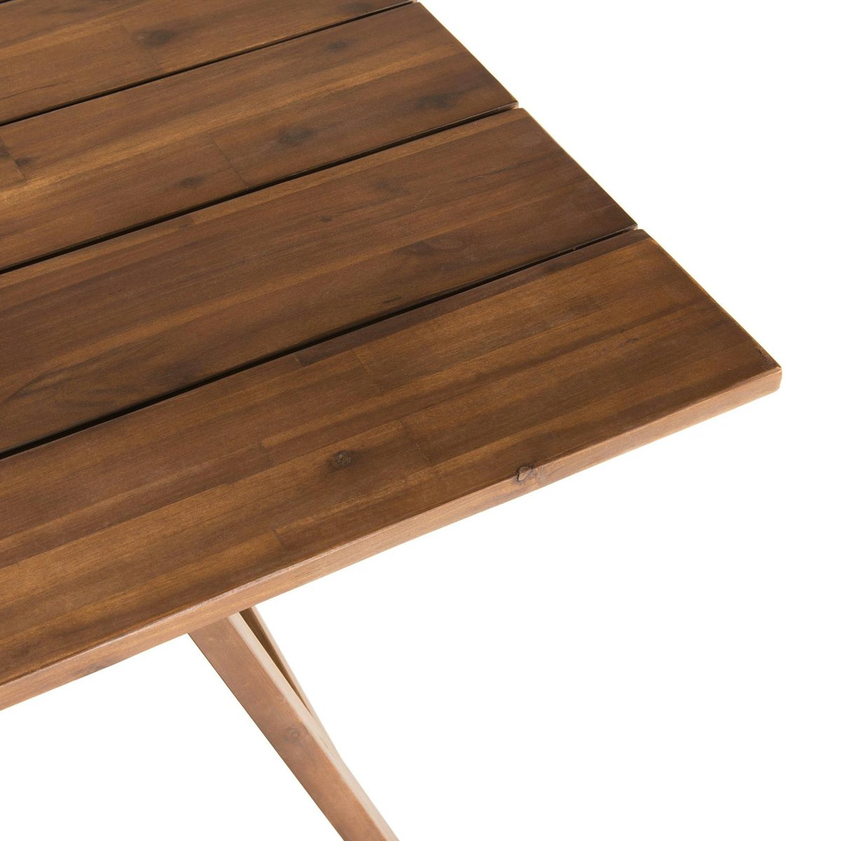Table de jardin rectangulaire style contemporain en bois d'acacia 220x90cm SUMMER 10 personnes bois naturel, PIER IMPORT