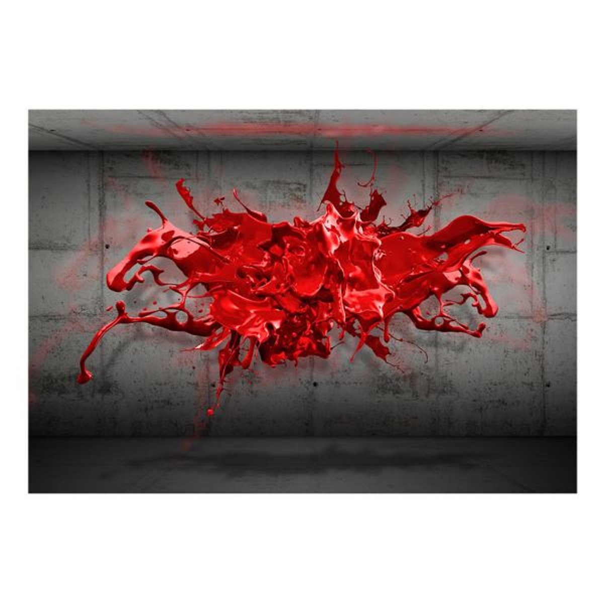 Papier peint intissé panoramique Abstractions Red Ink Blot noir, EDEN