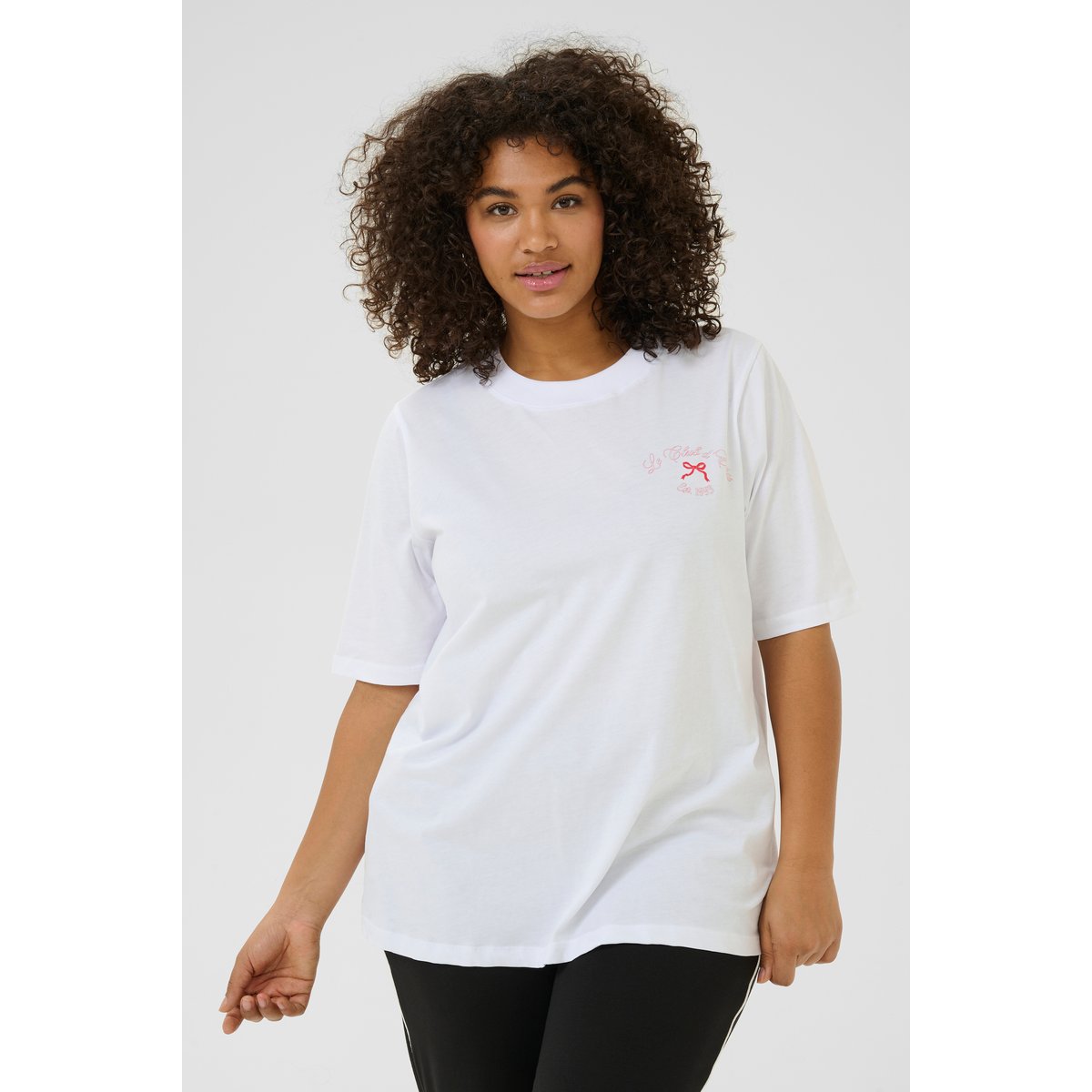 T-shirt blanc optical white, KAFFE CURVE