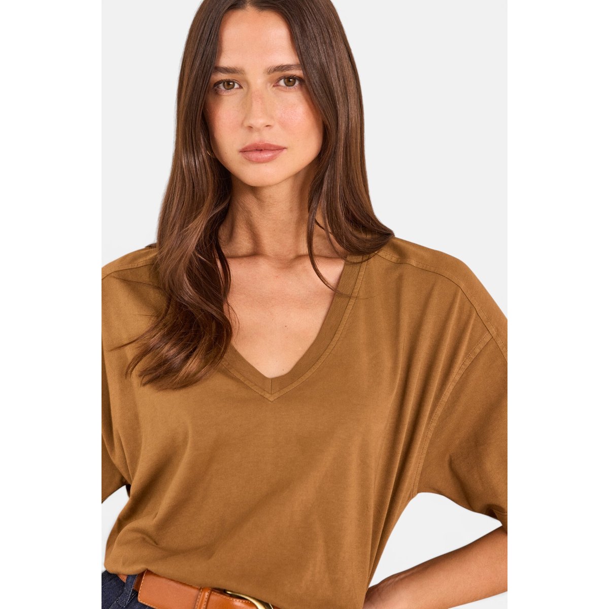 T-shirt à manches 3/4 en coton TED tabac, Maison 123