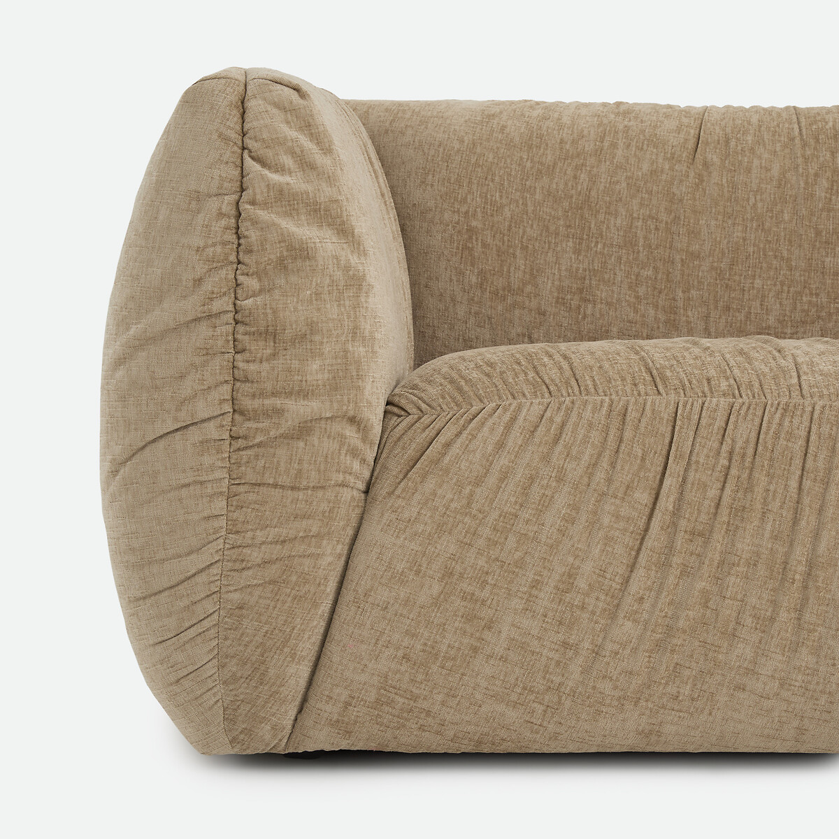 Canapé droit 3 ou 4 places, en chenille flammée, SILVER beige doré, LA REDOUTE INTERIEURS