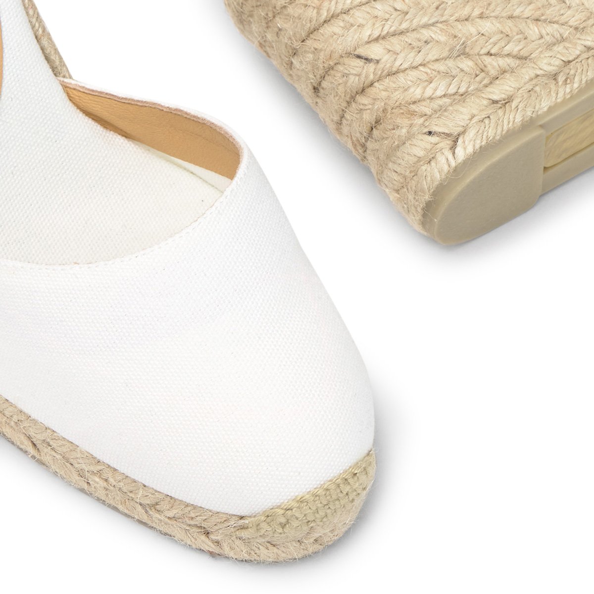 Espadrilles compensées à lacets avec plateforme tressée CARINA PLATFORM blanc, CASTANER