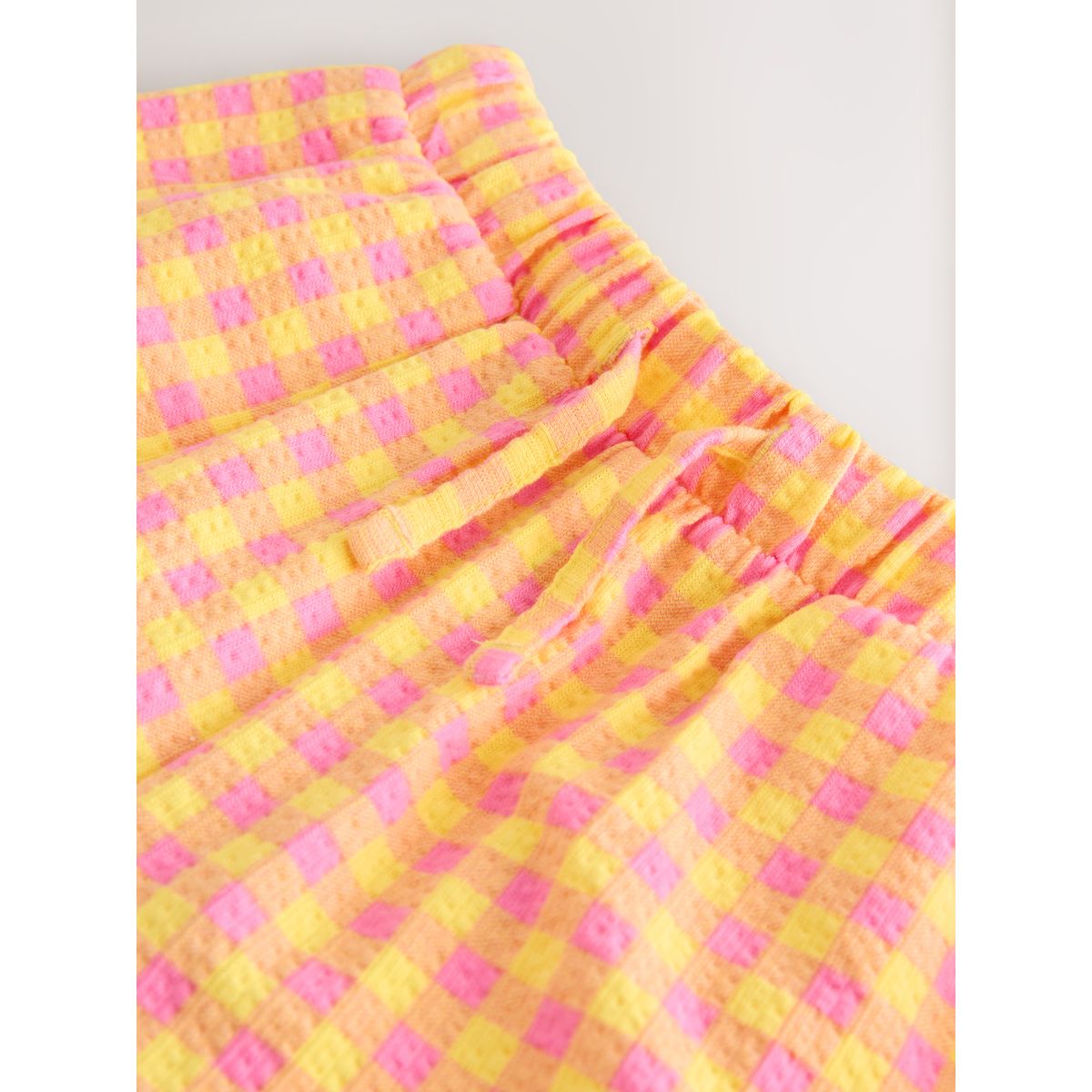 Shorts oversize vichy rose et jaune, NEXT