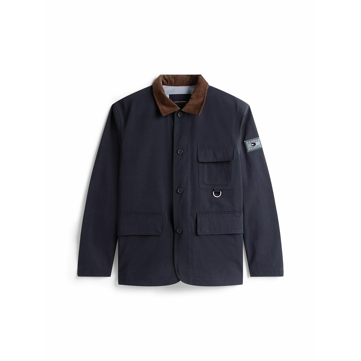 Veste style barn jacket à col contrasté bleu marine, TOMMY HILFIGER