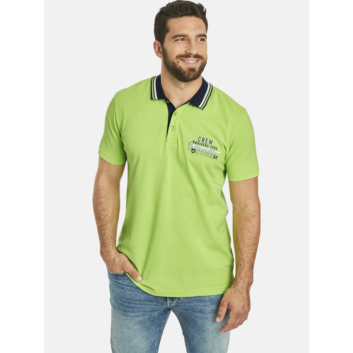 Lot de 2 polos TEOFIL bleu foncé vert clair, JAN VANDERSTORM
