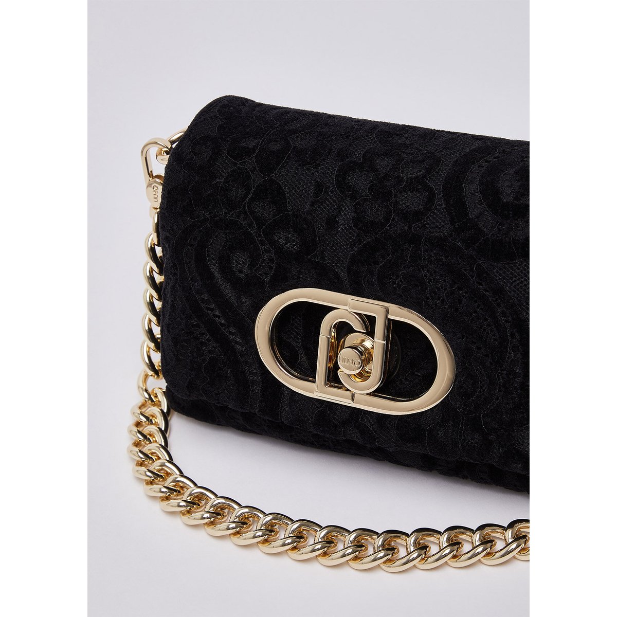 Sac LaPuffy format petit en dentelle noir, LIU JO