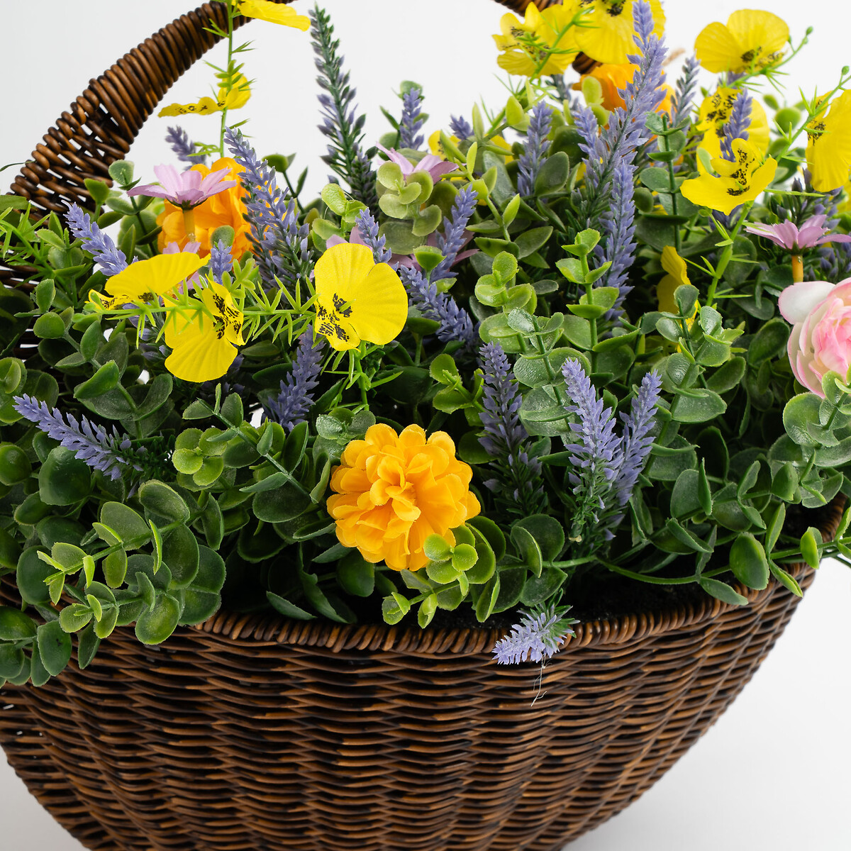 Mixed Florals Outdoor Wall Basket yellow, SO'HOME