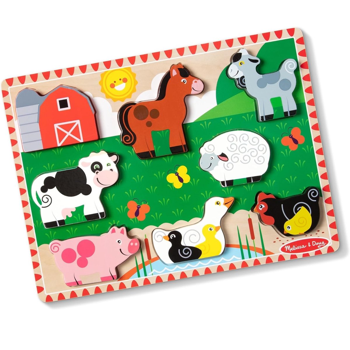 Chunky puzzle Animaux de la ferme rouge, MELISSA & DOUG