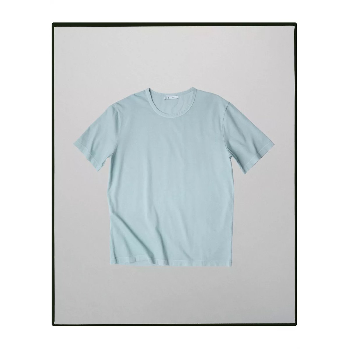 T-shirt 100 % coton regular-fit bleu ciel, MANGO MAN