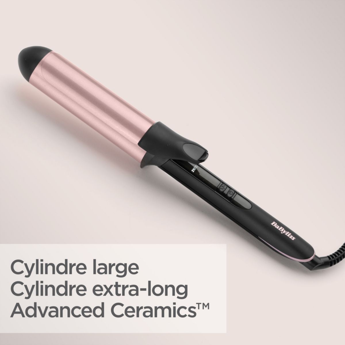 Fer à boucler C453E Rose quartz 38 mm Curling tong couleur unique, BABYLISS