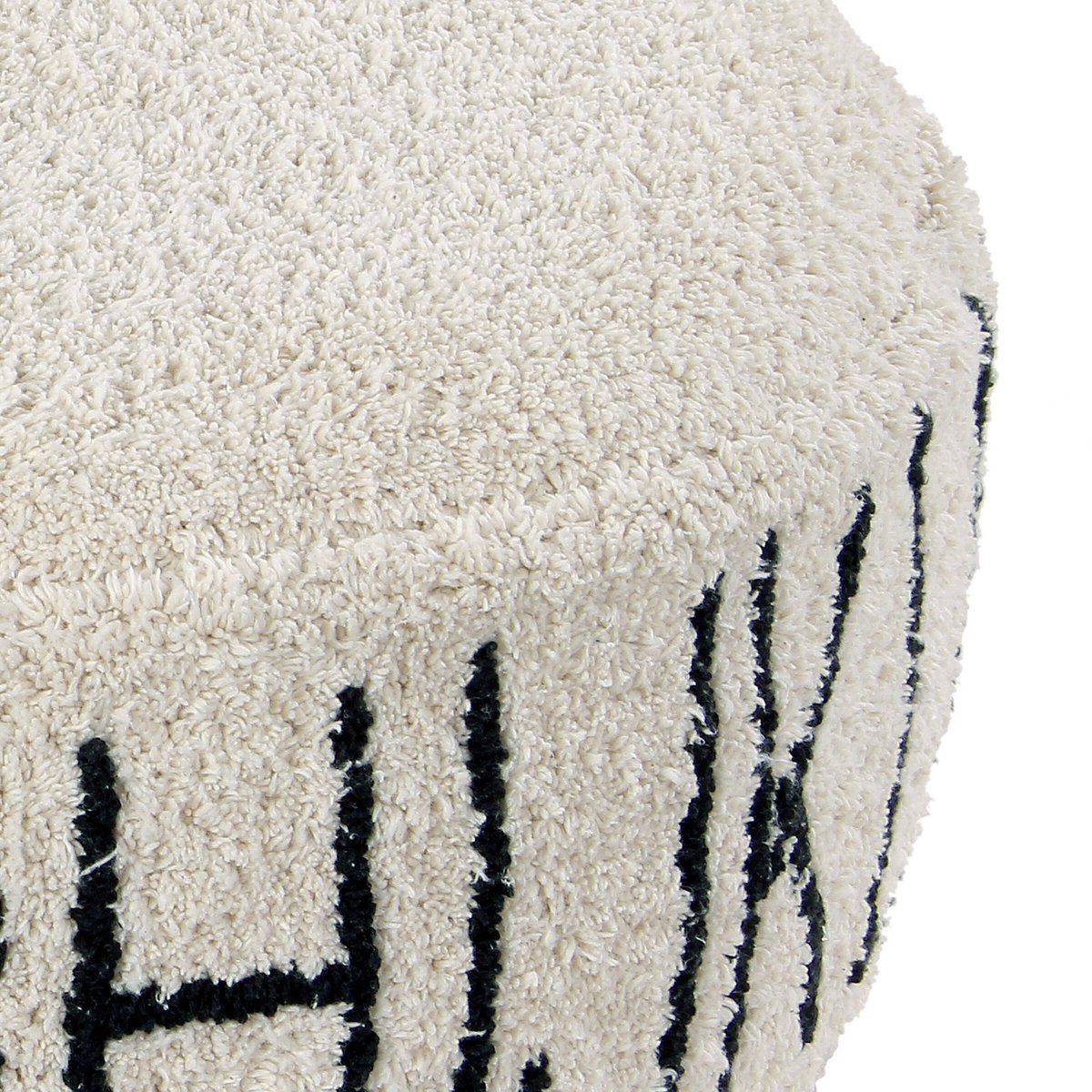 Pouf ABC naturel, noir, LORENA CANALS