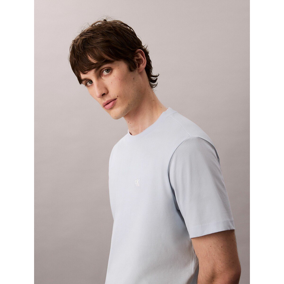 T-shirt manches courtes logo monogram blanc, CALVIN KLEIN JEANS