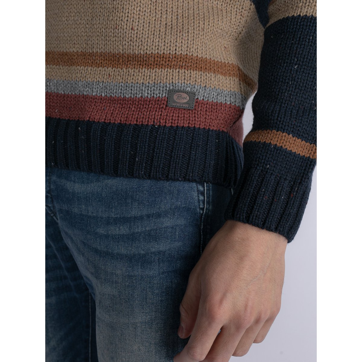 Pull rayé mundelein bleu midnight navy, PETROL INDUSTRIES