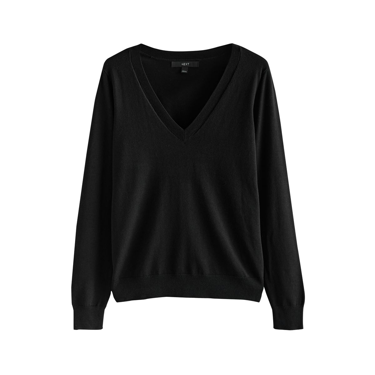 Pull doux en maille coton à col v, lot de 2 noir, NEXT