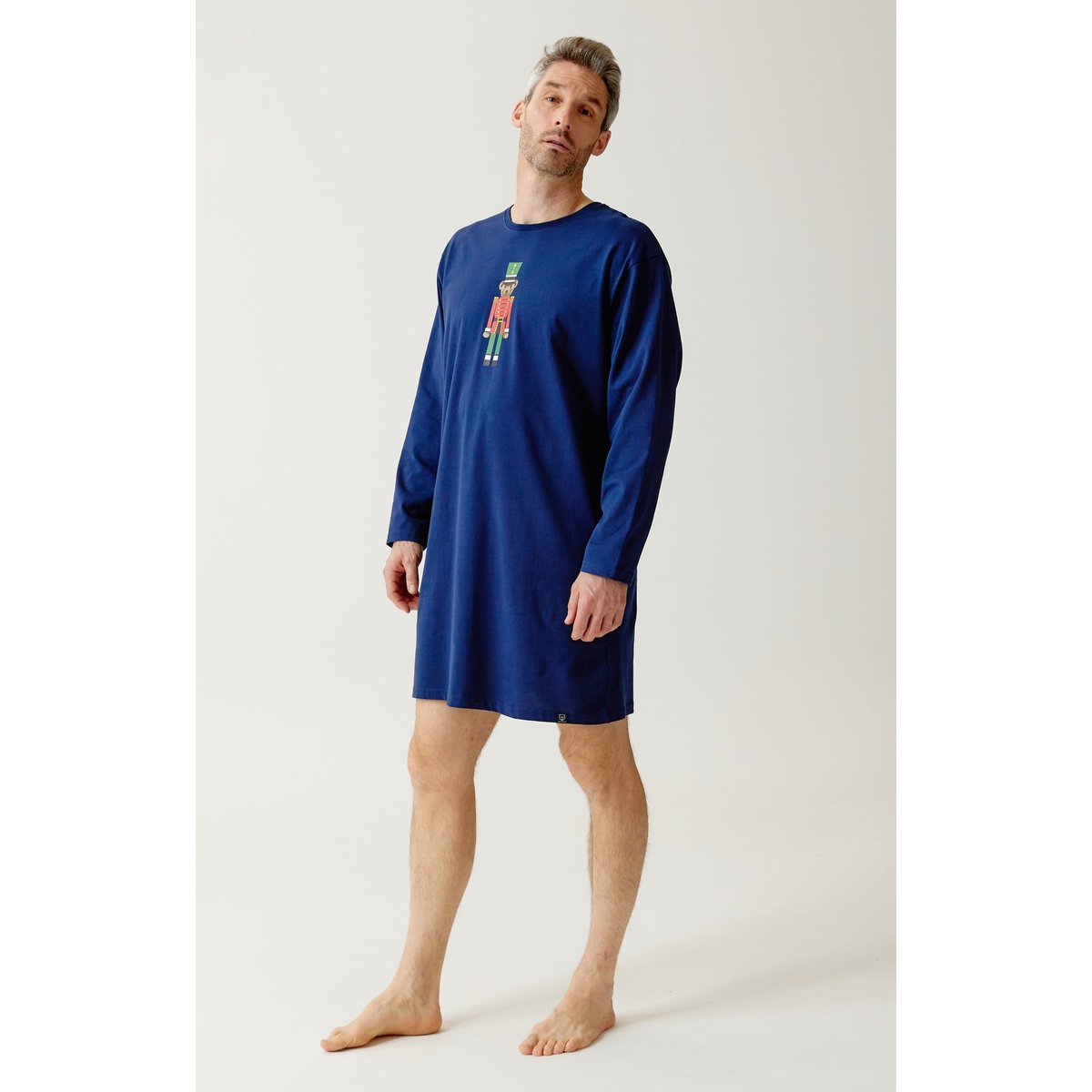 Maxi Tee-Shirt en jersey de coton épais imprimé Léon marine, ARTHUR