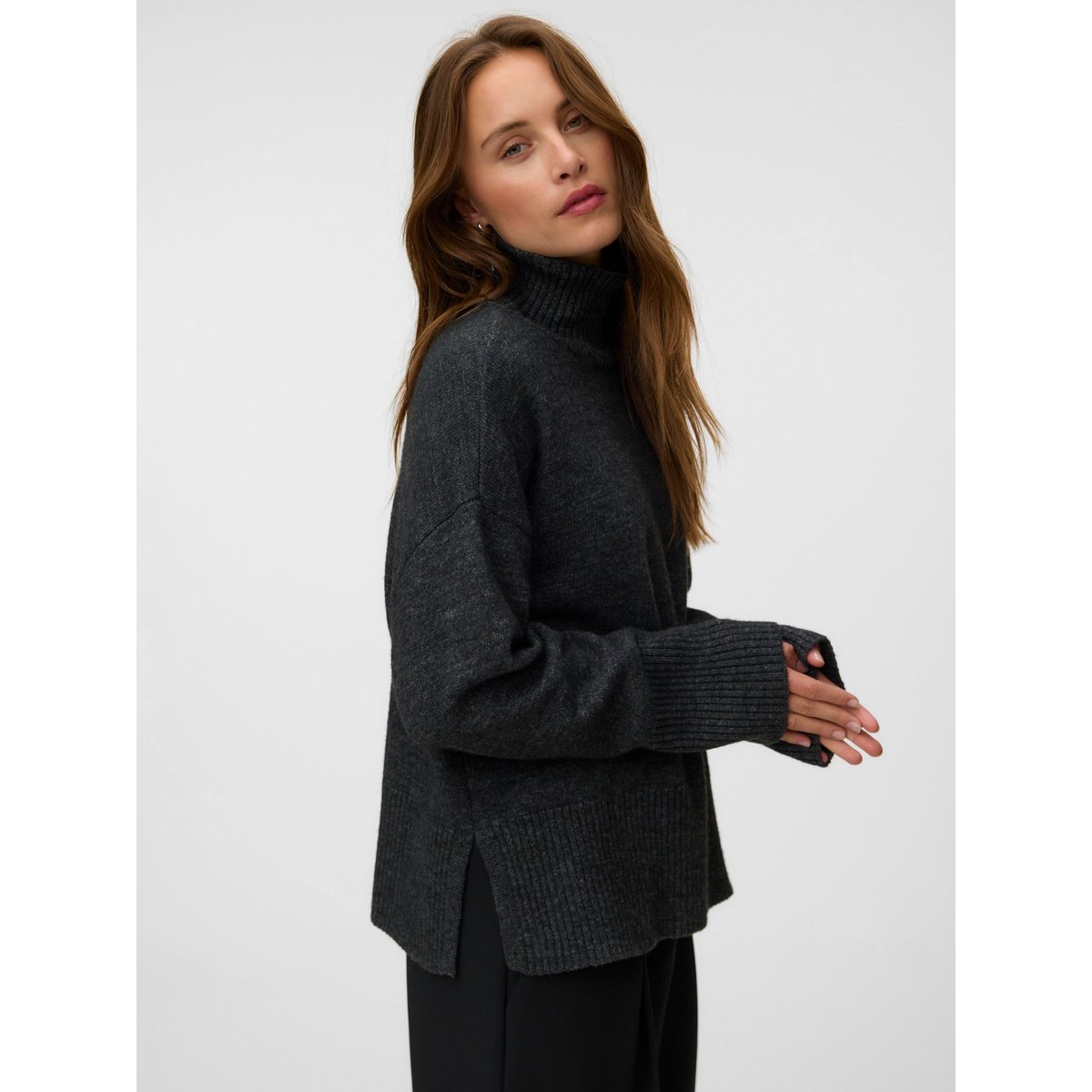 Pull dark grey melange 1, VERO MODA