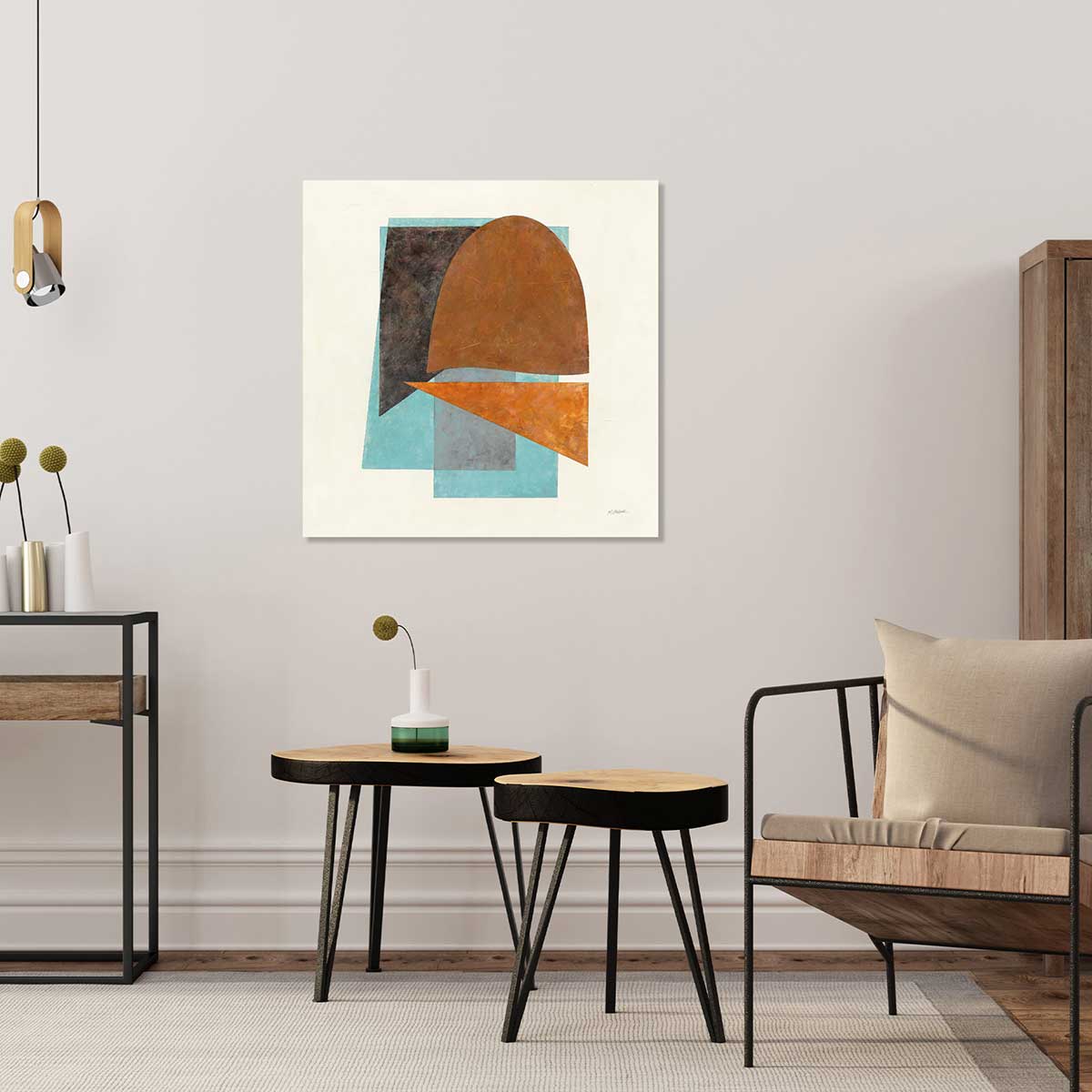 Tableau Quintet turquoise tableau alu dibond, HEXOA