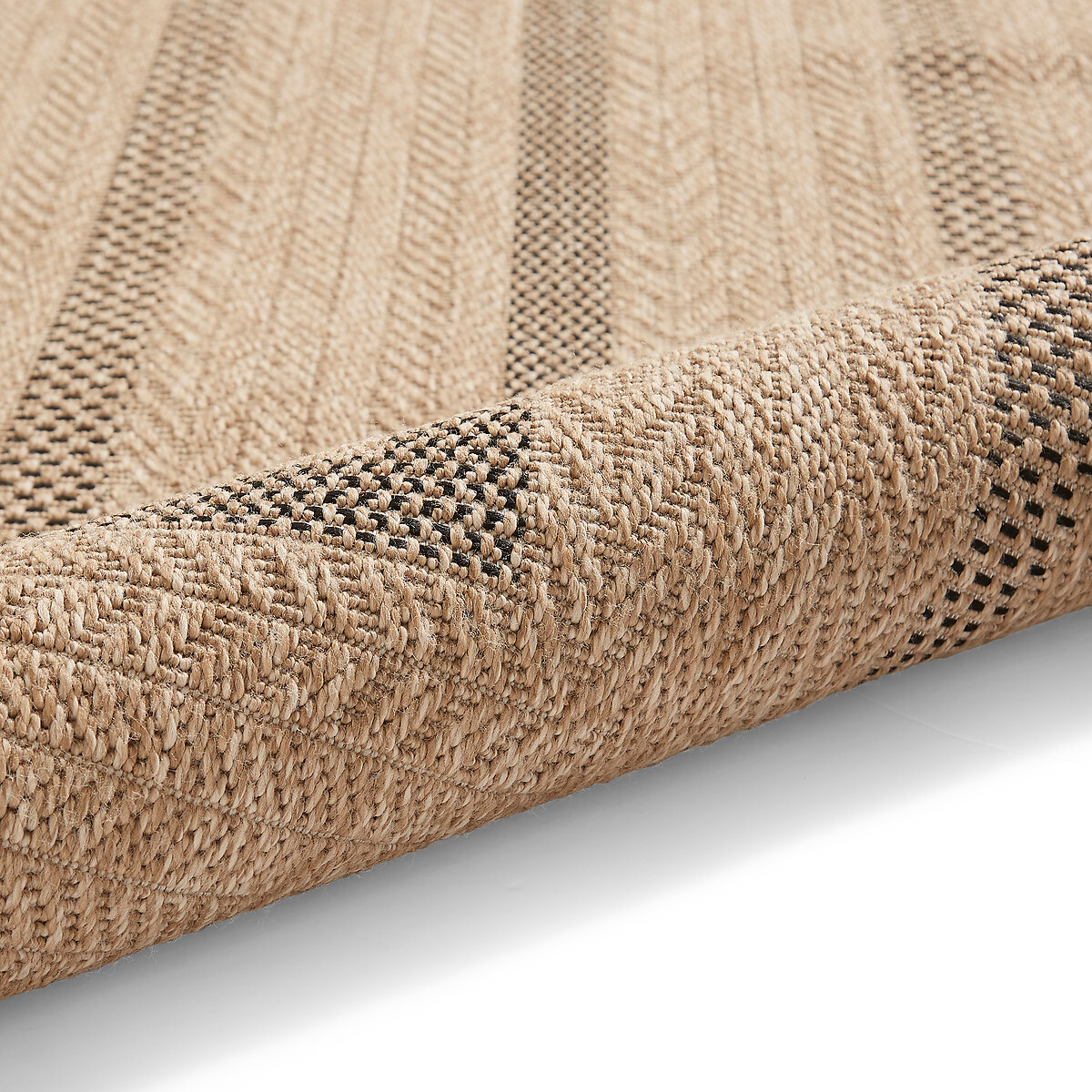 Lattice Flat Weave Indoor/Outdoor Rug natural/black, SO'HOME