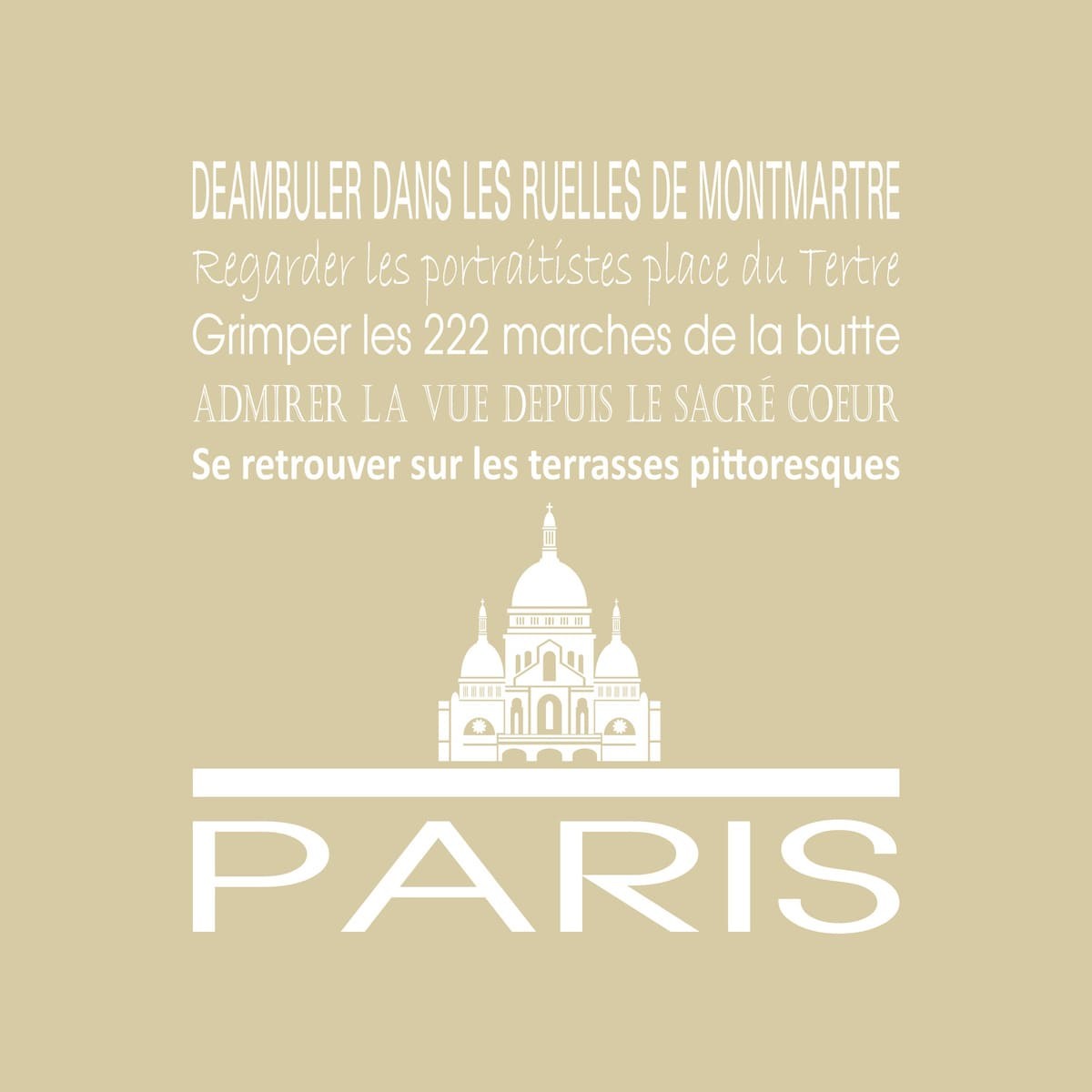 Tableau Mural Paris Sacré Coeur RÉGIONALISME tableaux sur toile-beige, CEANOTHE