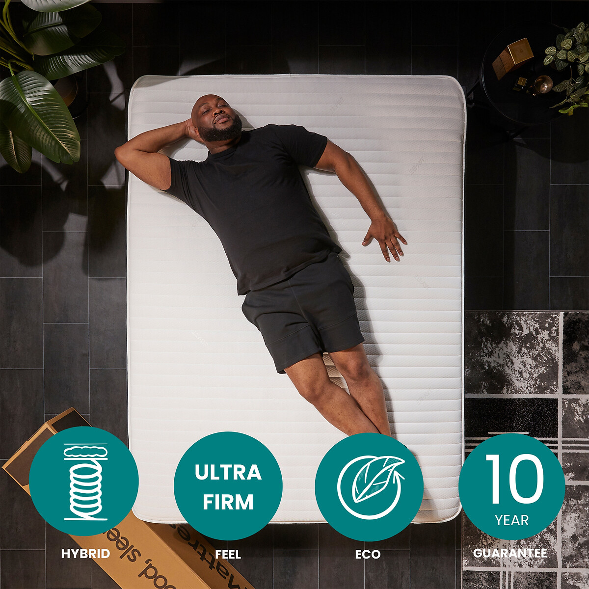 Jay-Be® Flex Ultra-Firm 1200 Pocket Sprung Mattress white/black, JAY-BE