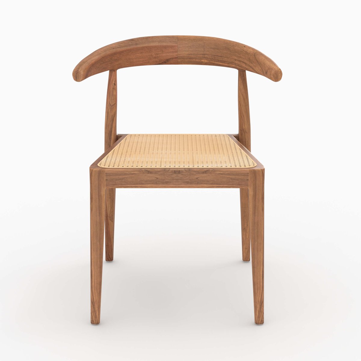 Lot de 2 chaises en bois de teck et cannage en rotin - ALIA marron, MAISON PAVANE